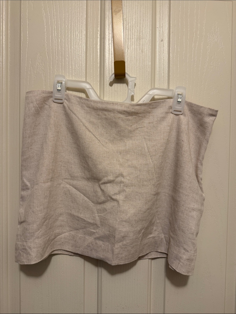 H&M Light Beige Linen-Blend Mini Skirt